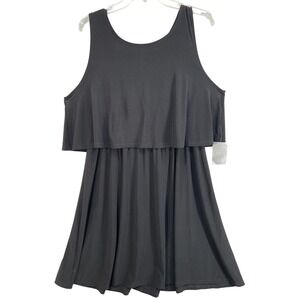 Tash + Sophie Womens Sz XL Dress Black Tiered Ruffle Sleeveless‎